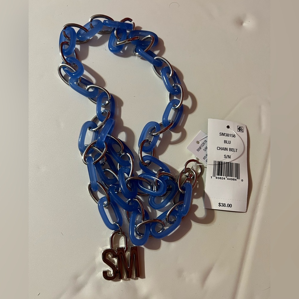 Blue Chain Steve Madison Chain Belt S/M - NWT